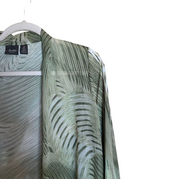 Chico's Travelers Womens Size Large Multicolor Foliage Leaf Print Open Cardigan - Picture 3 of 7